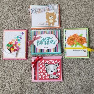 Handmade Greeting Cards Set- Birthday, Valentine, Thinking Of You, All Occassion